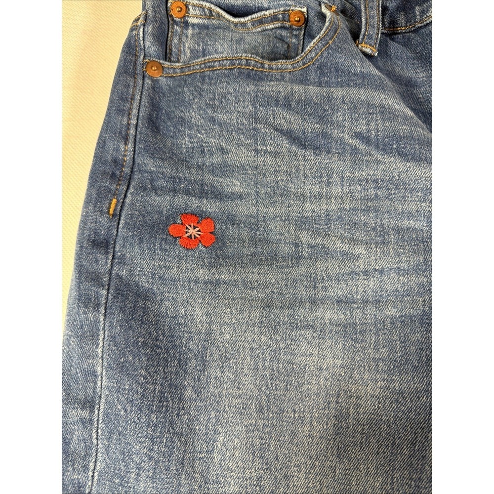Madewell The Slim Boyjean Floral Embroidered High Rise Straight Leg Jeans 30 - Picture 5 of 16